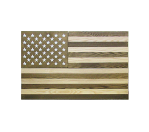 Rustic American Flag 3 Compartment Wall Storage Cabinet