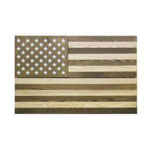 Rustic American Flag 3 Compartment Wall Storage Cabinet